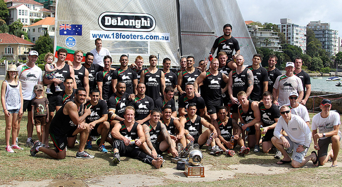 The might Rabbitohs after their Premiership win in 2014