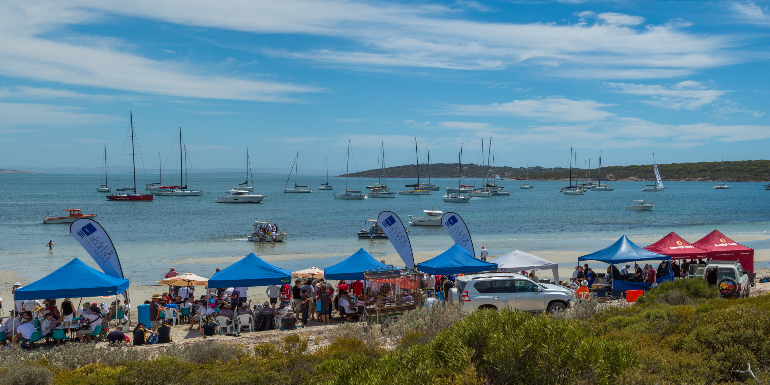 The famous Meggas BBQ event is held on the Wednesday of Lincoln Week each year at Spalding Cove. Photo: Take 2 Photography