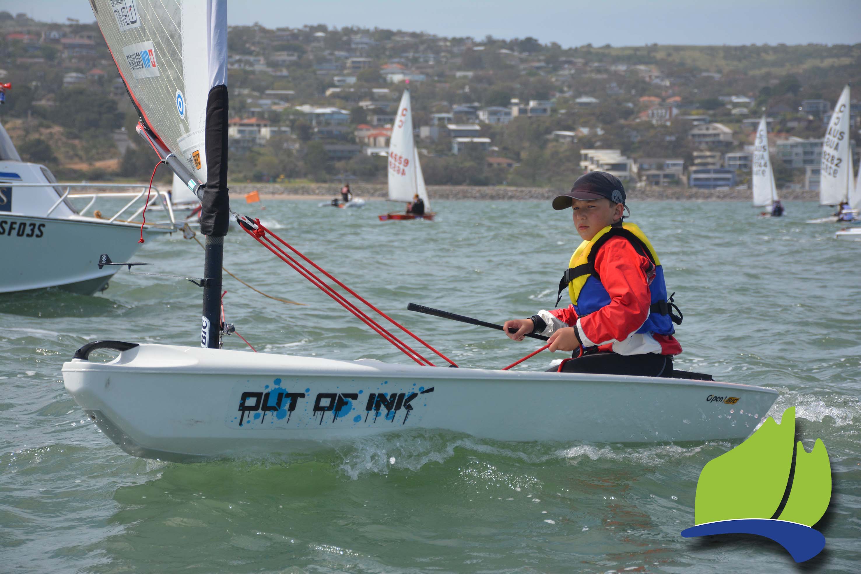 Adelaide's Alexander Lebedev sailing in the Open Bic at the recent Tri Series event.