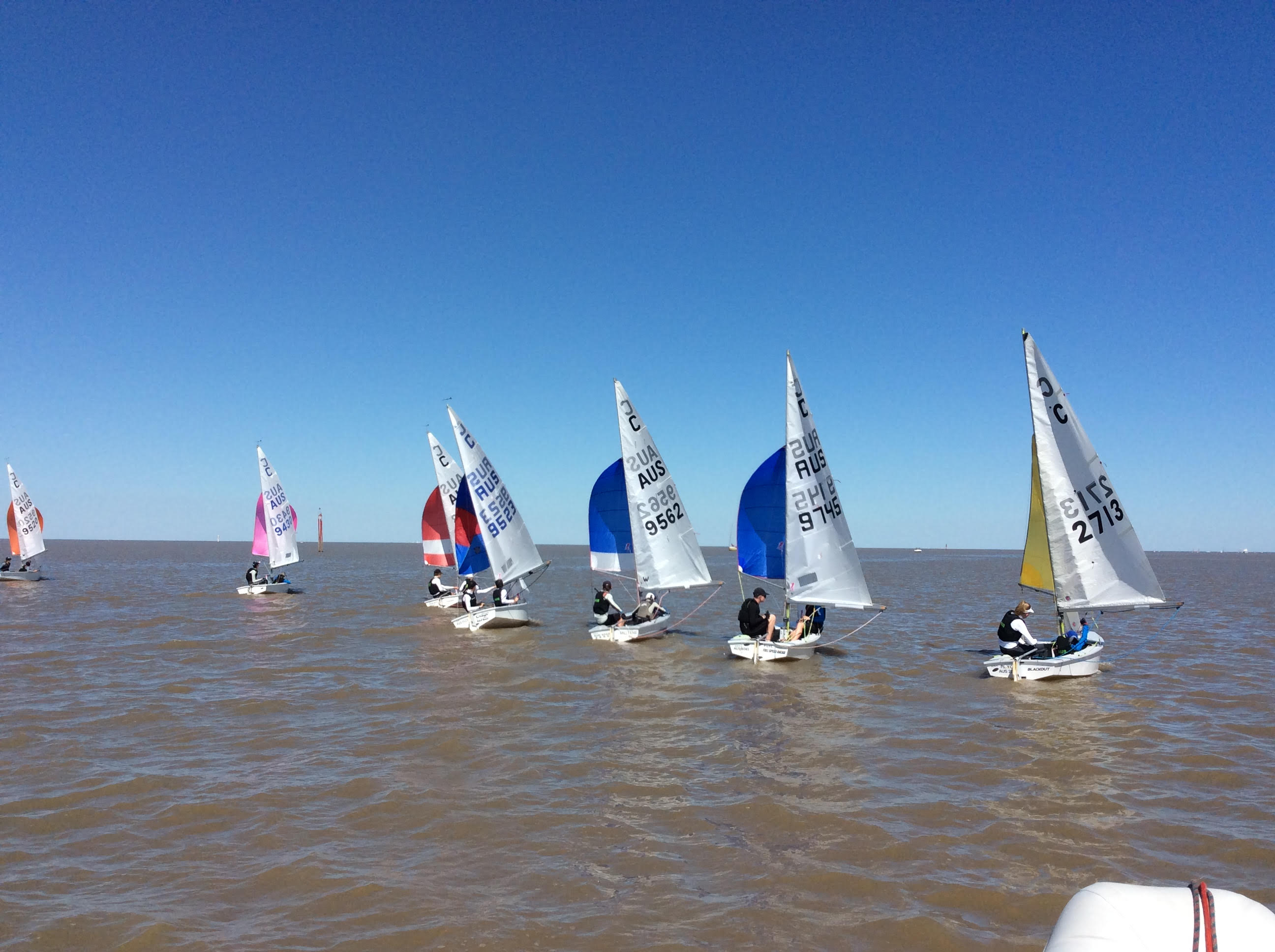 The Australian team of nine boats has been training in light airs at Club Nautico Albatros in Argentina.