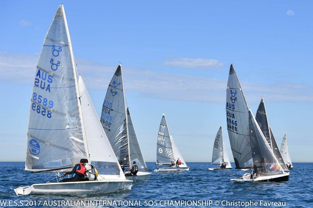 Racing was close and competitive in the light breeze for race one. Photos: Christophe Favreau