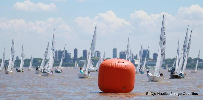 Racing at Club Nautico Albatros in Buenos Aires, Argentina for the International Cadet Worlds.