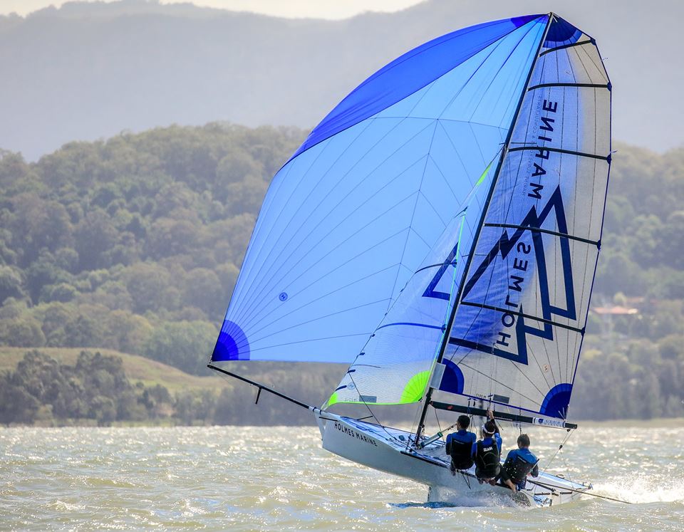 Holmes Marine taking to the sky at the nationals. Photos: Michael Chittenden.