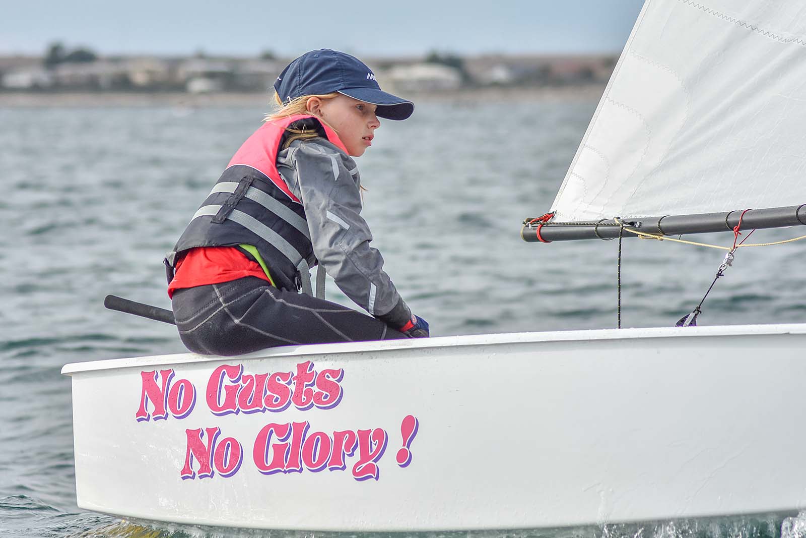 Kelly Steel was the first girl in the Green Fleet at the SA Optimist States.