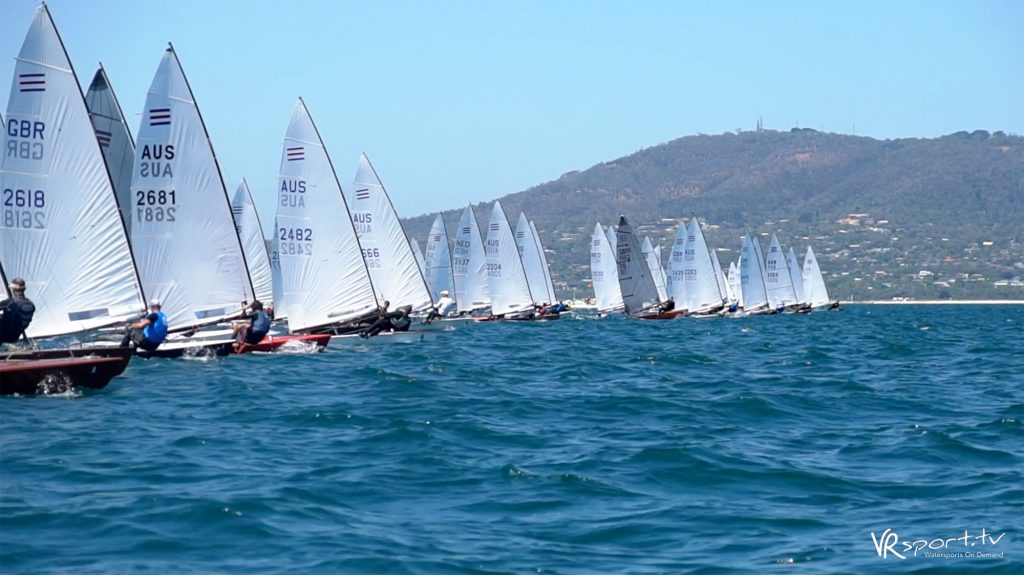 The fleet starting in the second race yesterday.